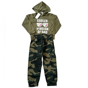 Boys Camo "Cooler Than Dad" Long Sleeve Outfit